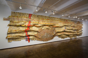 El Anatsui's installation view (Jack Shainman, 2009)