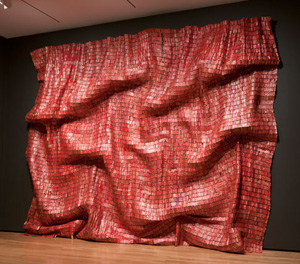 El Anatsui's Red Block (photo by Andrew McAllister/Akron Art Museum, Jack Shainman, 2010)