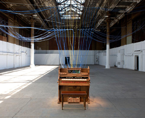 David Byrne's Playing the Building (photo by the artist, Battery Maritime Building, 2008)