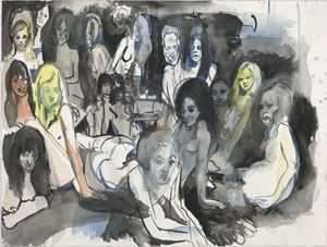 Cecily Brown's Ladyland (photo by Genevieve Hanson, Drawing Center, 2012)