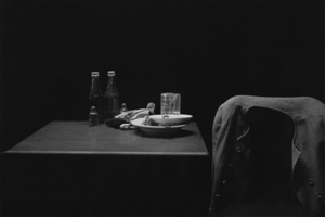 Roy DeCarava's Catsup Bottles, Table, and Coat (estate of the artist/David Zwirner gallery, 1952)
