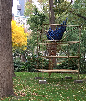 Abigail DeVille's Light of Freedom (photo by John Haber, Madison Square Park Conservancy, 2020)