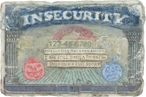 Simon Evans's Insecurity Card (courtesy of the artist, Drawing Center, 2020)