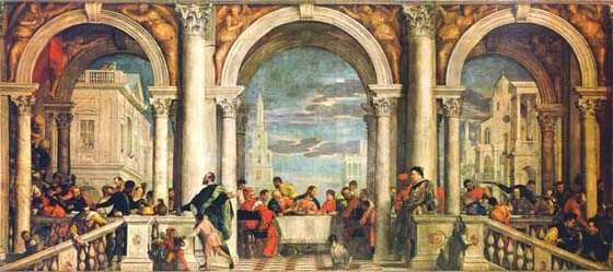 Paolo Veronese's Feast in the House of Levi (Galleria della Academia, 1573)