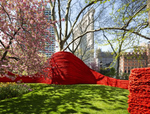 Orly Genger's Red, Yellow and Blue (photo by James Ewing, Madison Square Park Conservancy, 2013)