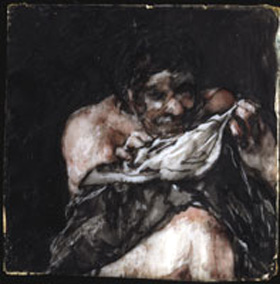 Goya's Man Looking for Fleas in His Shirt (Museum of Fine Arts, Boston, c. 1825)