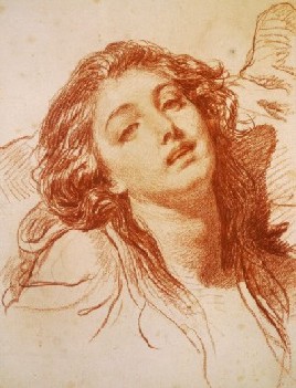 Jean-Baptiste Greuze's Head of a Woman (private collection, c. 1765)