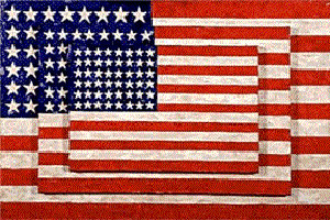 Johns's Three Flags (Whitney Museum of American Art, 1958)