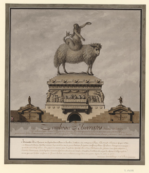 Jean-Jacques Lequeu's Tomb of Isocrates, Anthenian Orator (Bibliothèque Nationale de France, 1789)