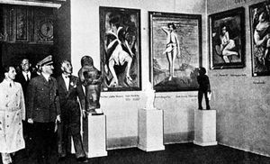 Exhibition view: Degenerate Art (Munich, 1937)