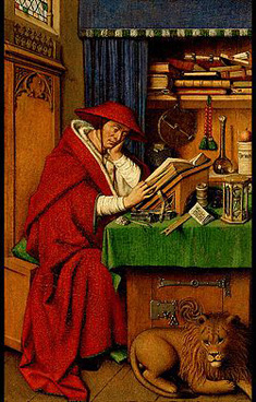 Jan van Eyck and Petrus Christus's Saint Jerome in His Study (Detroit Institute of Arts, c. 1435)