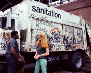 Mierle Laderman Ukeles's Touch Sanitation Performance (photo by Robin Holland, Ronald Feldman Fine Arts, 1979–1980)