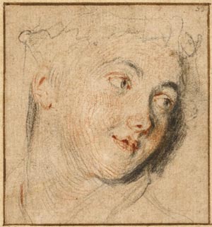 Jean Antoine Watteau's Head of a Woman (Morgan Library, c. 1717)